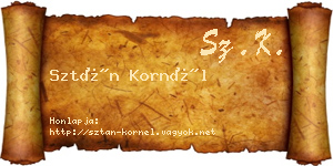 Sztán Kornél névjegykártya